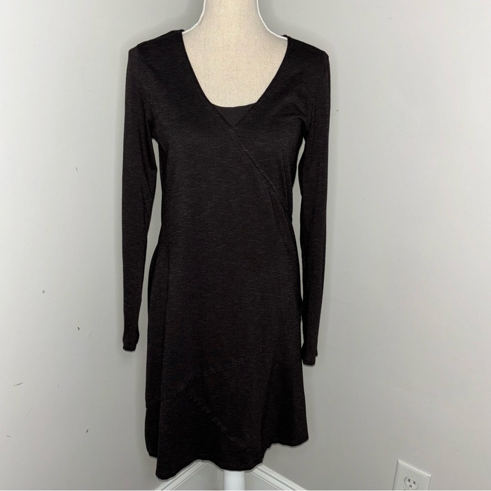 Horny Toad & Co dark gray long sleeve organic cotton knit dress size Medium